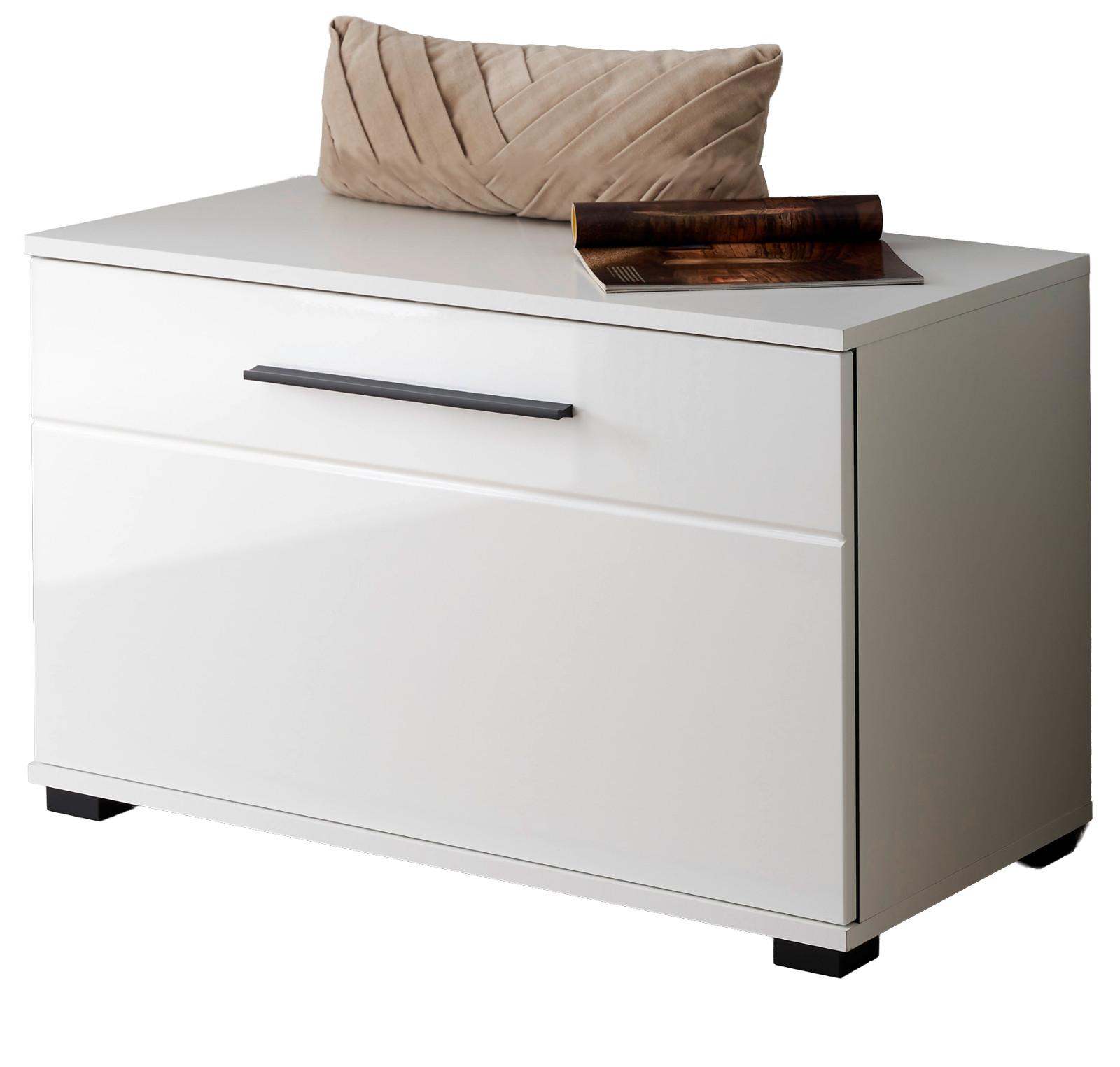 Furn.Design GARDEROBENBANK weiß Hochglanz 80 cm, Sitzbank mit Stauraum online kaufen ➤ mömax