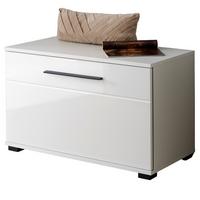 GARDEROBENBANK weiß Hochglanz 80 cm, Sitzbank mit Stauraum - Weiß Hochglanz/Schwarz, Holzwerkstoff/Kunststoff (80/50/40cm) - Furn.Design
