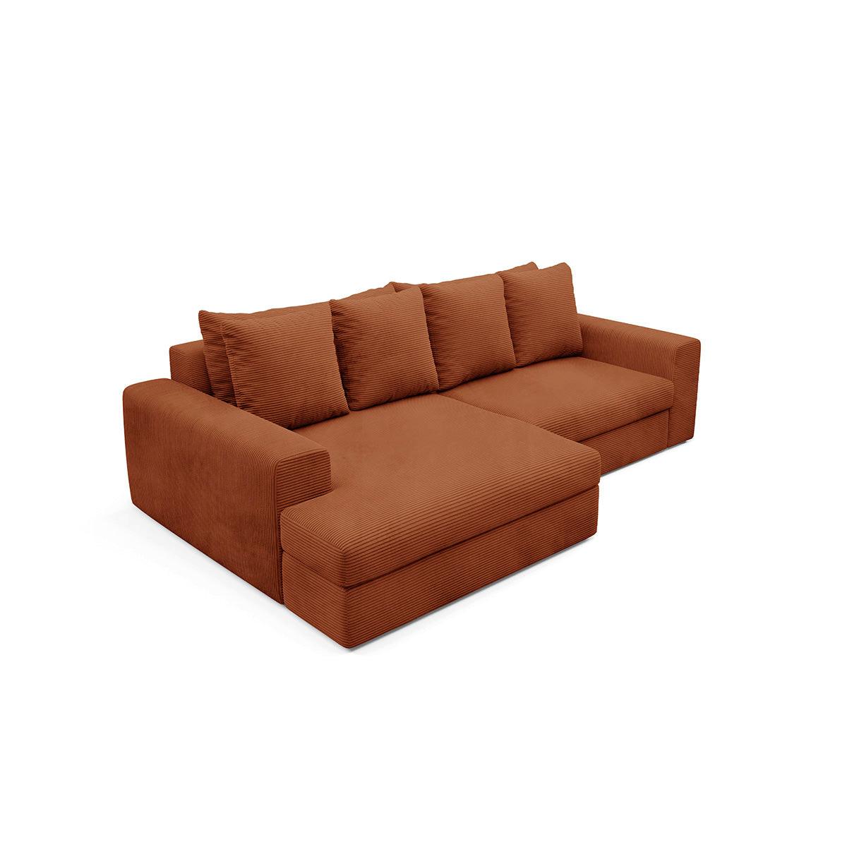 ECKSOFA Paola 3 Sitzplätze Ziegelrot - Terracotta, Holz (272/167cm) - Petits-meubles