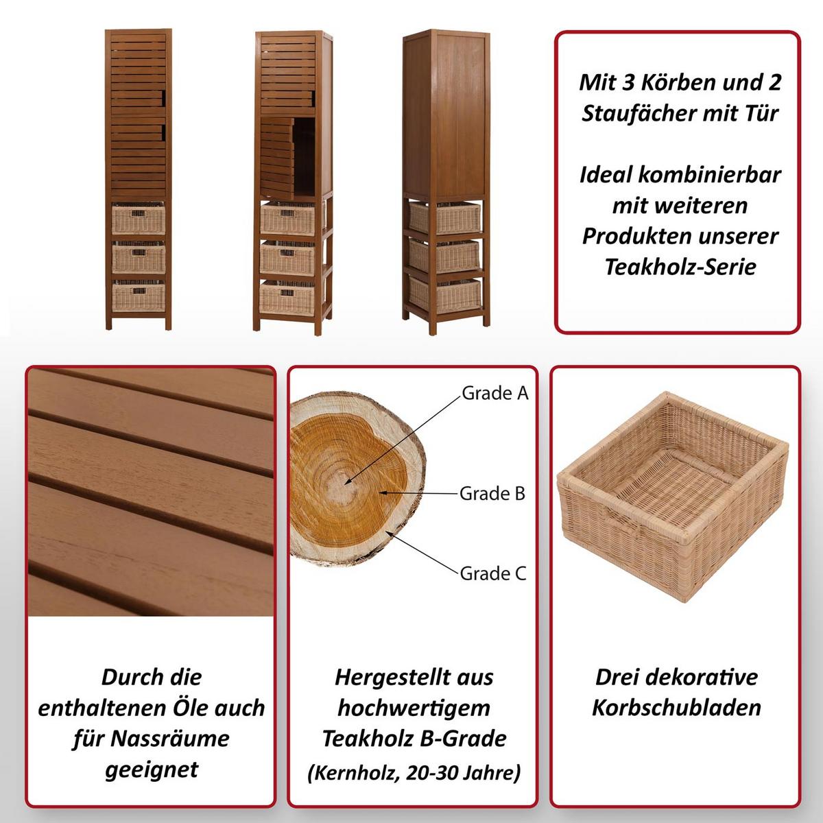 HOCHSCHRANK Braun - Braun, Holz (40/120/40cm) - MCW