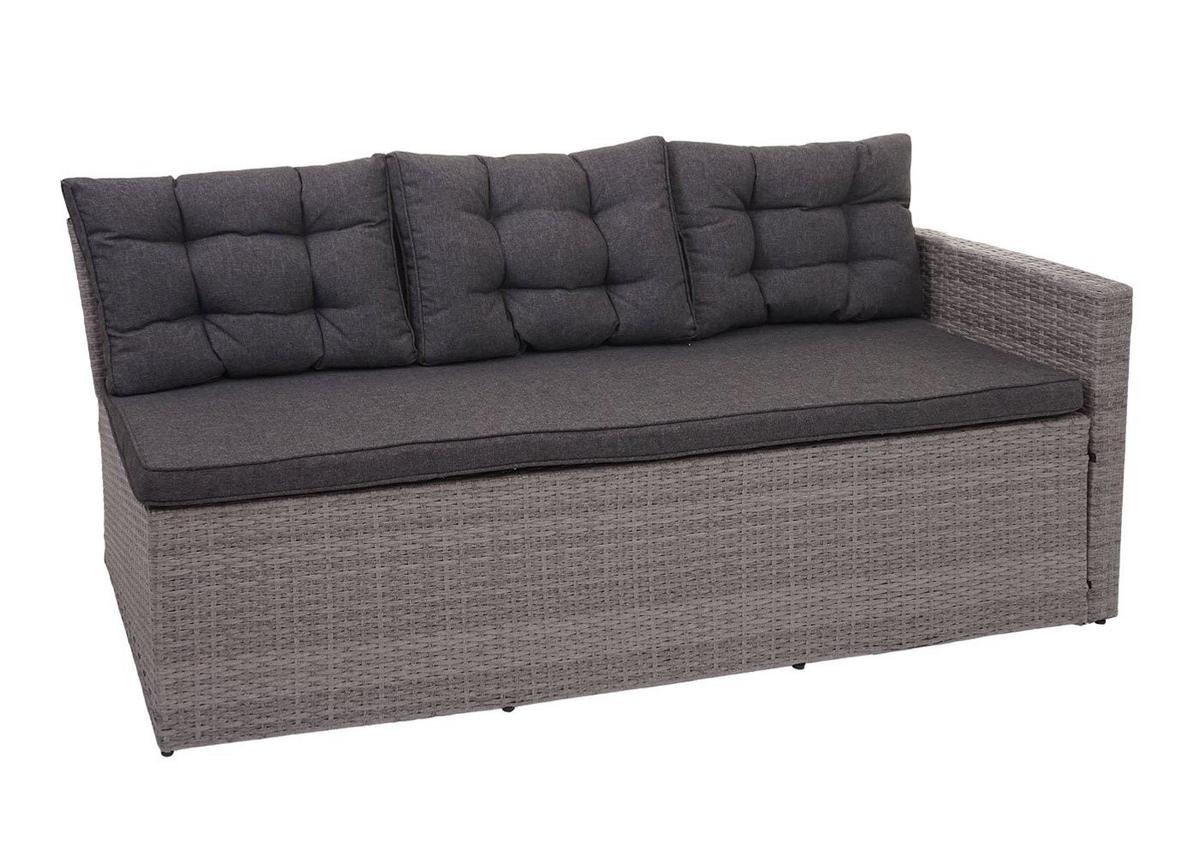 POLY-RATTAN-GARNITUR Grau - Grau, Kunststoff - MCW