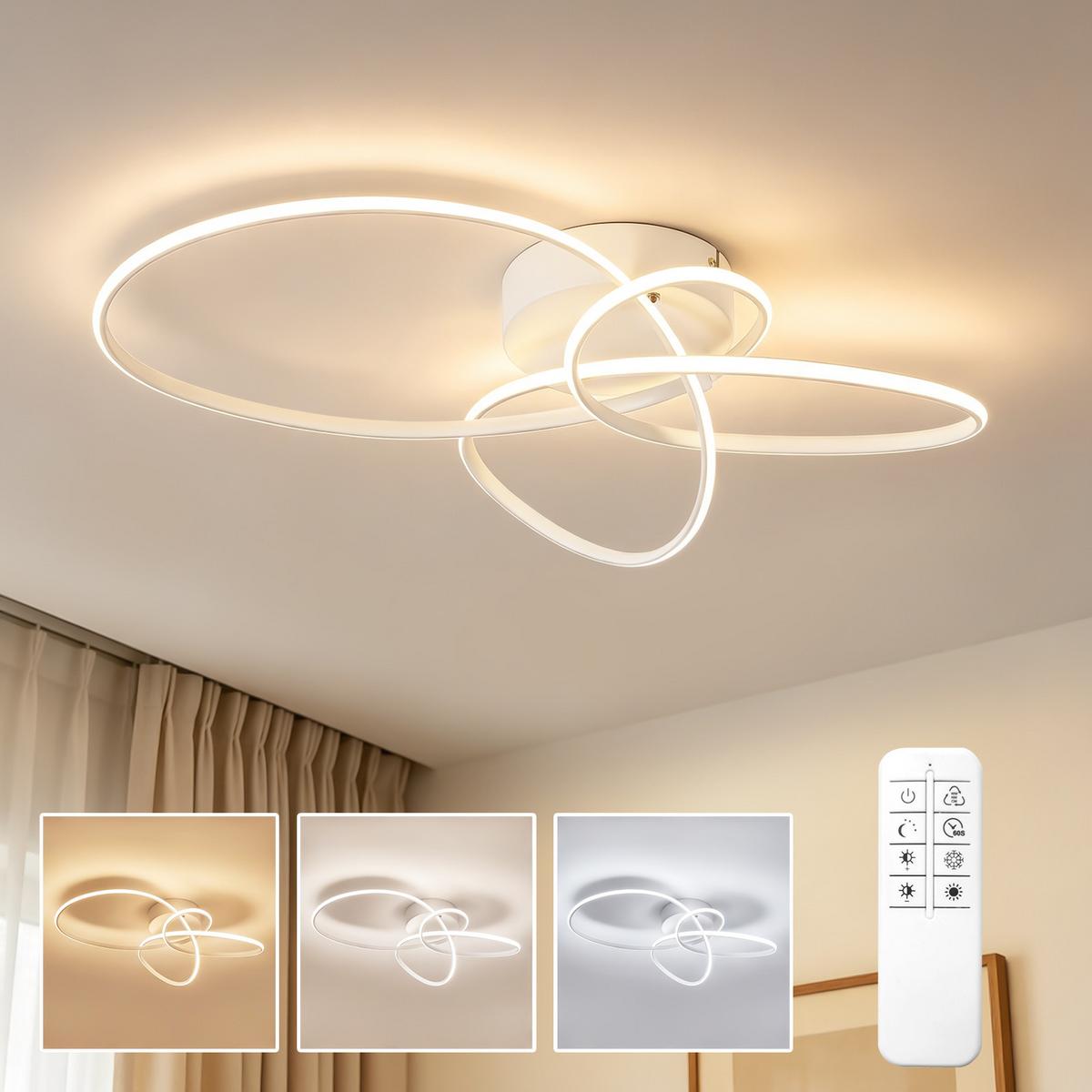 LED DECKENLEUCHTE Nythveth 52,5/35,5/11,5 cm - Weiß, Kunststoff/Metall (52.5/35.5/11.5cm) - ZMH