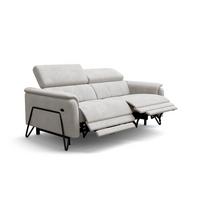 RELAXSOFA RODEN 3-Sitzer mit 2 Relax, creme, Veloursstoff - Creme, Holz/Textil (194/82/103cm) - Wozimo
