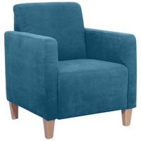 SESSEL Karol Bezug Veloursstoff Buche natur / petrol - Blau, Kunststoff (71/81/70cm) - 58aufmkessel