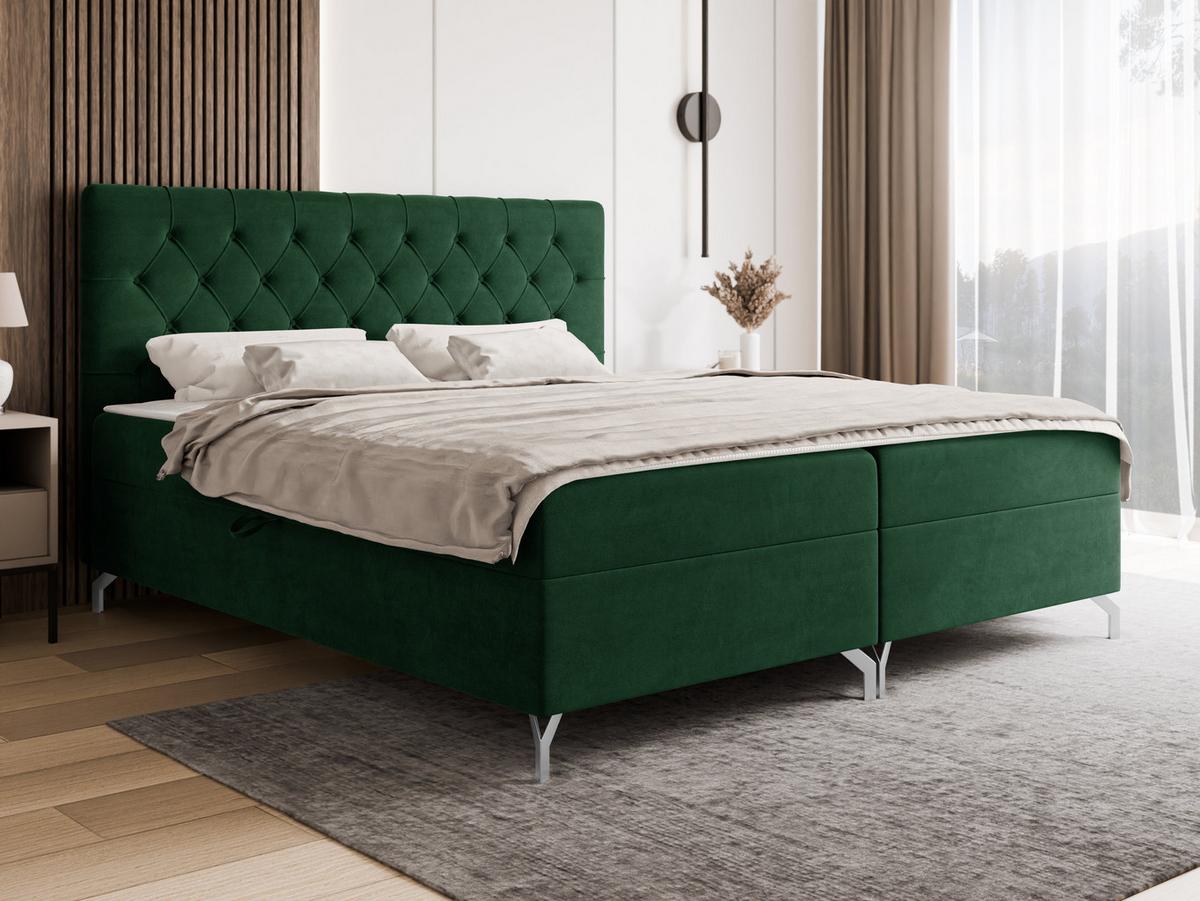 BOXBETT Guilette - H3 - Silberfarben/Grün, Holz/Holzwerkstoff (120/200cm) - MIRJAN24