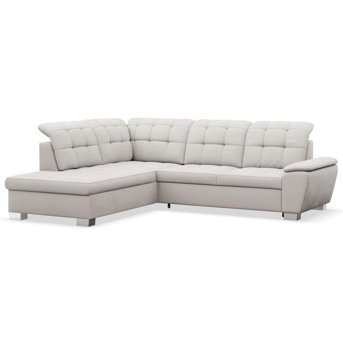 ECKSOFA Jamaal Creme linksseitig - Creme/Schwarz, Textil (258/212cm) - Selsey