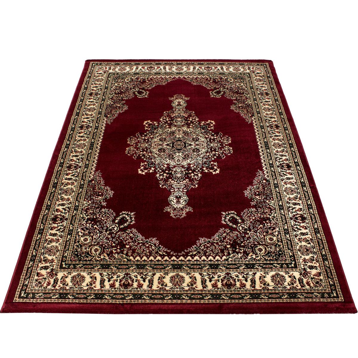 TEPPICH Kurzflor TANNHEIM in Rot, orientalisch, Florhöhe 12 mm, 80 x 150 cm - Rot, Textil (150/80cm) - KADIMA DESIGN