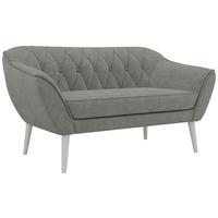 2-SITZER-SOFA PIRS - Grau Stukture - Weiße Beine - Platinfarben/Weiß, Holzwerkstoff/Textil (140/75/74cm) - MKS