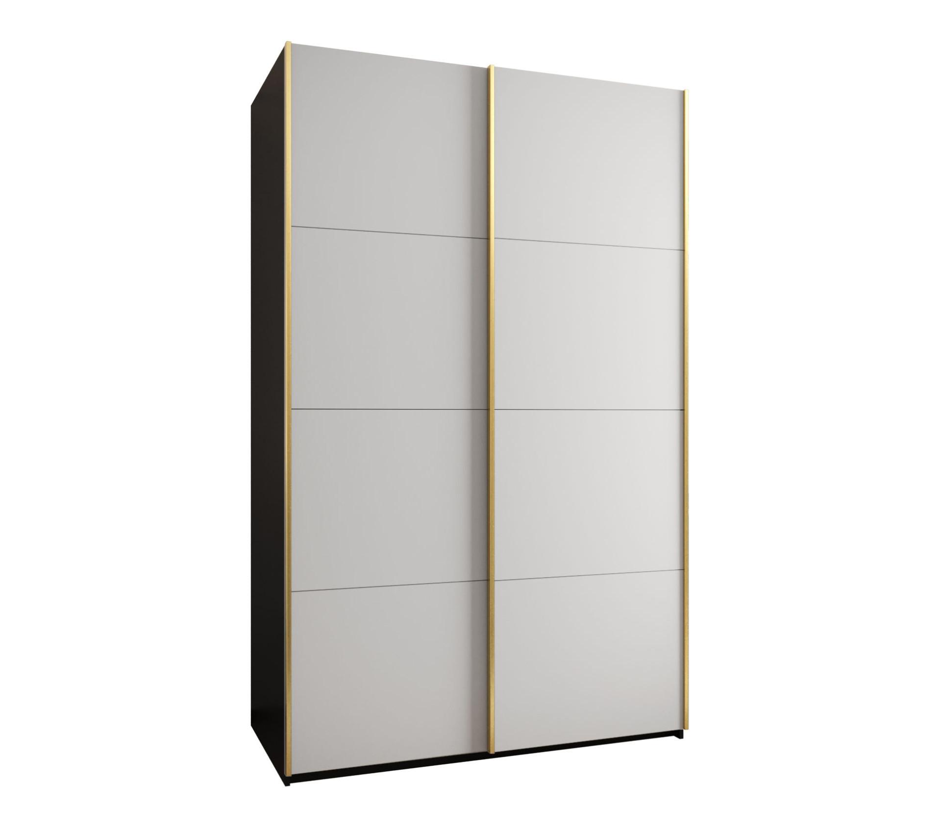 SCHWEBETÜRENSCHRANK 245,5/150/64 2-türig - Goldfarben/Schwarz, Holz/Metall (150/245/64cm) - Abiks Möbel