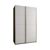 SCHWEBETÜRENSCHRANK 245,5/150/64 2-türig - Goldfarben/Schwarz, Holz/Metall (150/245/64cm) - Abiks Möbel
