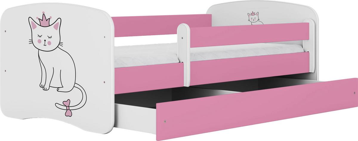 KINDERBETT Emily mit Schublade und Matratze, Rosa 70x140 cm - Altrosa, Holzwerkstoff (140/70cm) - WFL GROUP