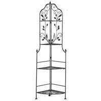 ECKREGAL schwarz Metall 4 Ablageflächen klappbar Siderno - Goldfarben/Schwarz, Metall (35/158/35cm) - Beliani