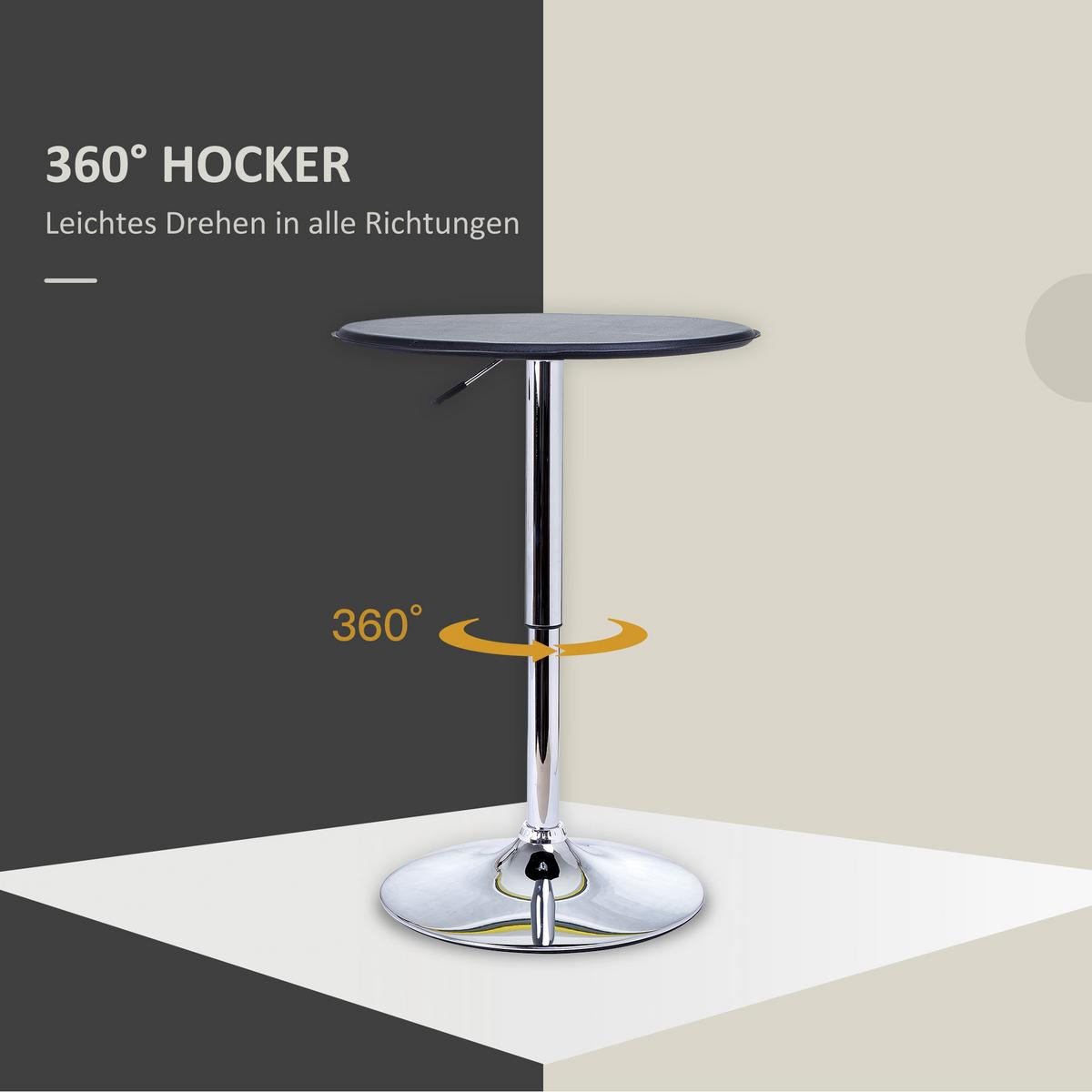 BARTISCH Esstisch Stehtisch Tresentisch für Wohnzimmer, Esszimmer, Schwarz - Schwarz, Metall (63/63/93cm) - HOMCOM