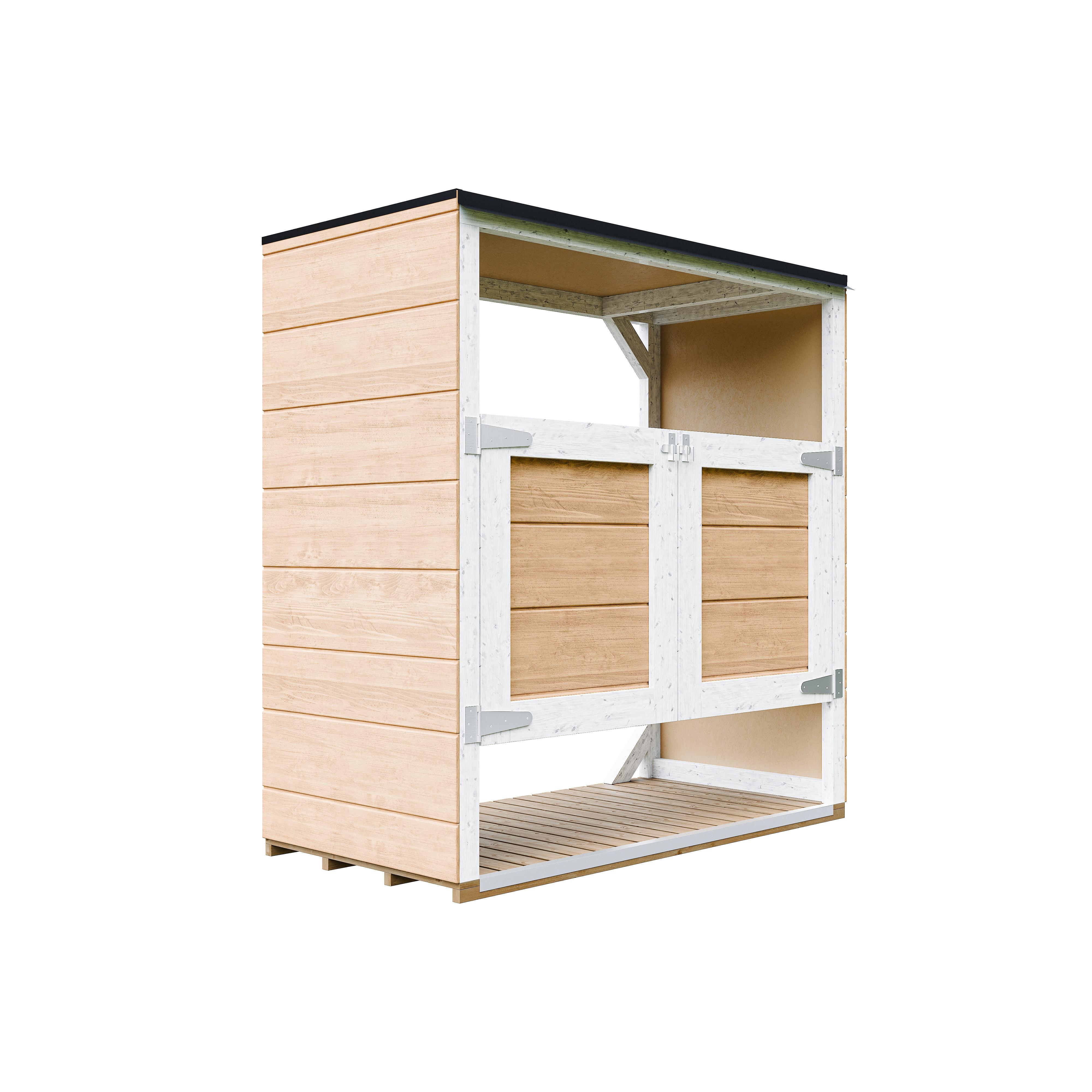 MÜLLTONNENBOX 2er 240L, M980A-HARVEST HONEY, aus wetterfestem LP Smartside Holz - Honig, Holz (153/159/75cm) - Timbela