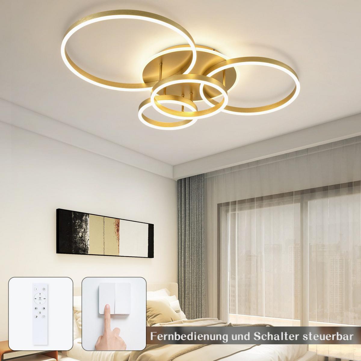 LED-DECKENLEUCHTE Madden 98/65/12cm - Goldfarben, Metall (65/98/12cm) - Nettlife