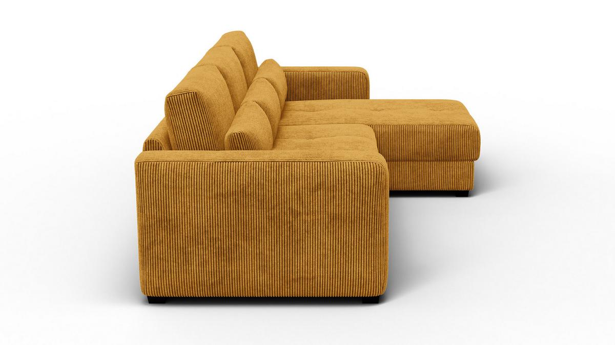 ECKSOFA OLI 4-Sitzer rechts, safran - Gelb, Holz/Textil (295/172cm) - Wozimo