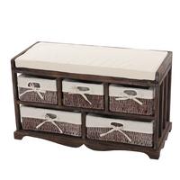 KOMMODE UND SITZBANK 5 SCHUBLADEN Braun - Braun, Holz (77/45/36cm) - MCW