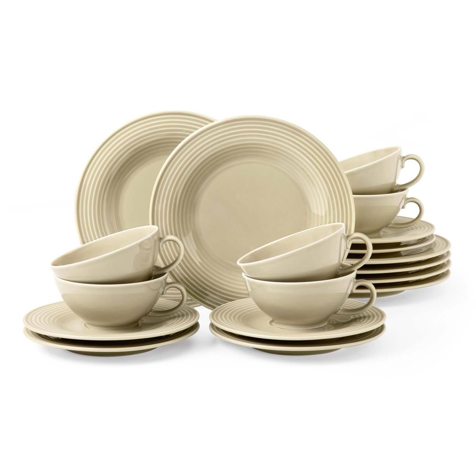 TEESERVICE Beat Color Glaze Sandbeige 18-tlg. - Beige, Keramik (2/2/2cm) - Seltmann Weiden