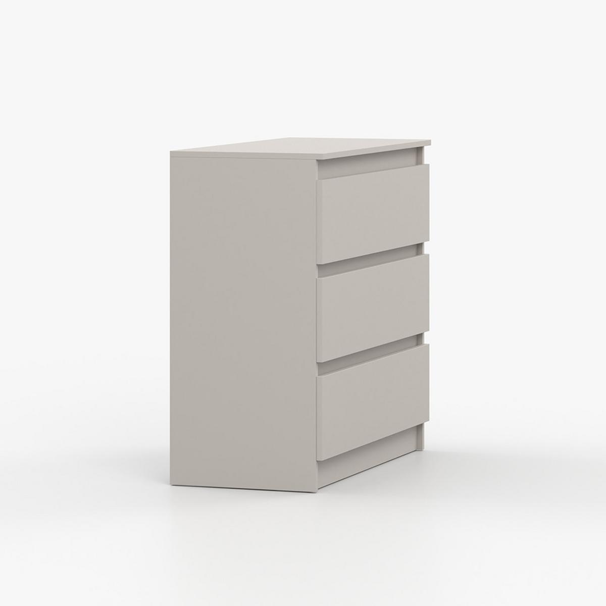 KOMMODE SOLO 3S II 90 cm Kaschmir/Kaschmir, drei Schubladen, grifflos - Kaschmir, Holzwerkstoff (90/86/42cm) - imoebel24