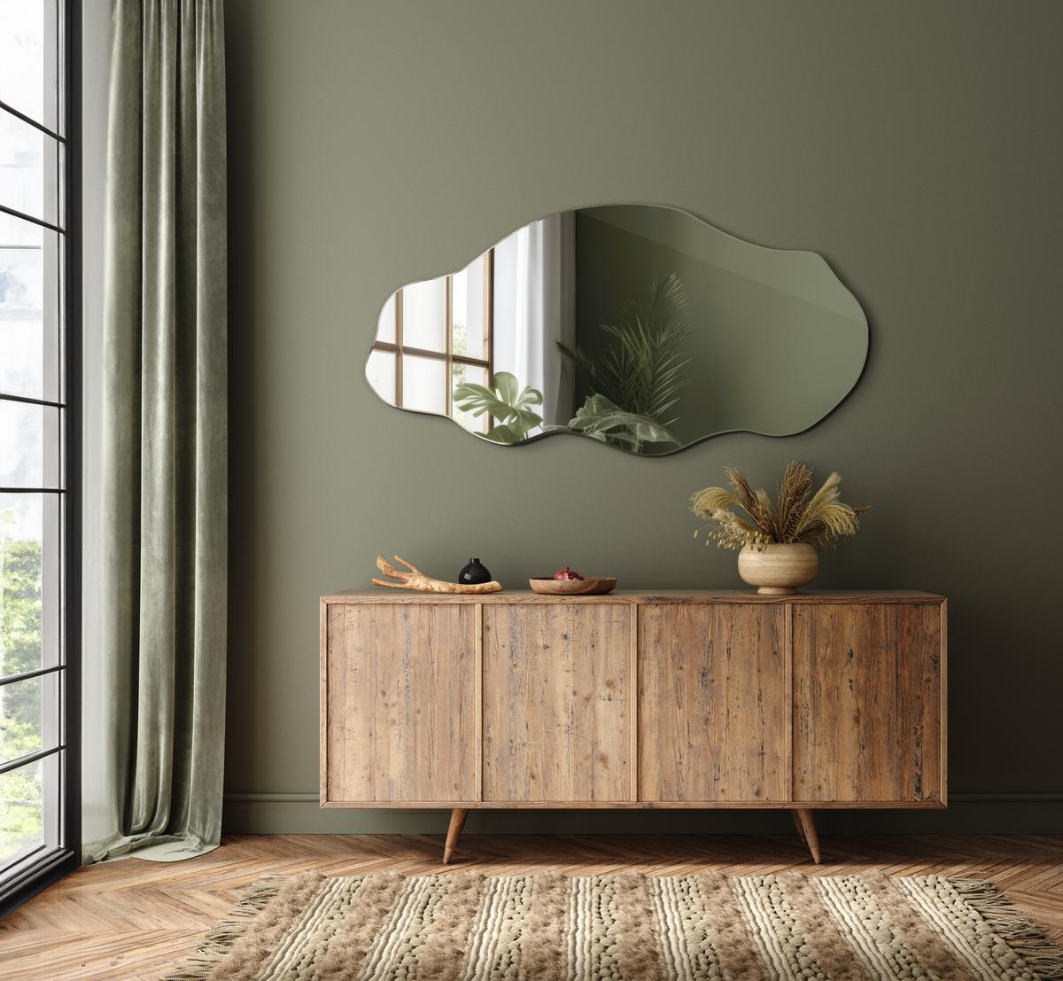SPIEGEL 50x100 cm asymmetrisch - Transparent, Glas (50/100/0.4cm) - Wallfluent