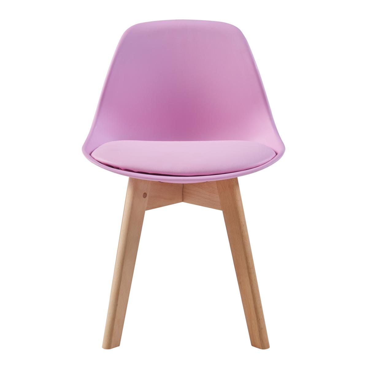 KINDERSTUHL Elvdal - Pink/Naturfarben, Holz/Kunststoff (38/56/33cm) - [en.casa]