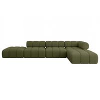 ECKSOFA modulares Sofa Kerru-L2 - 380x190x70 cm Grün Bouclé - Grün, Holzwerkstoff/Textil (380/190cm) - ALTDECOR