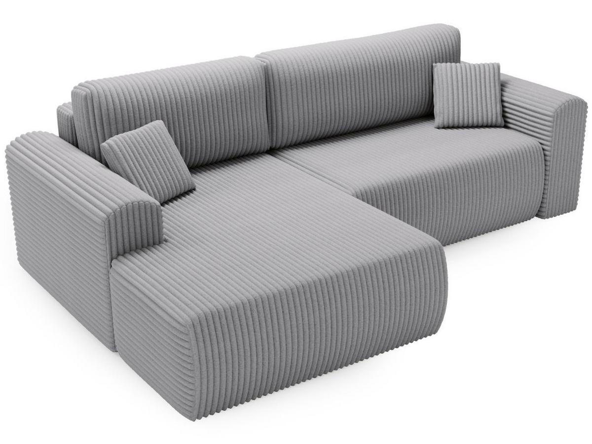 ECKSOFA Belvio Hellgrau Links - Hellgrau/Schwarz, Holz/Textil (257/177cm) - Graingold