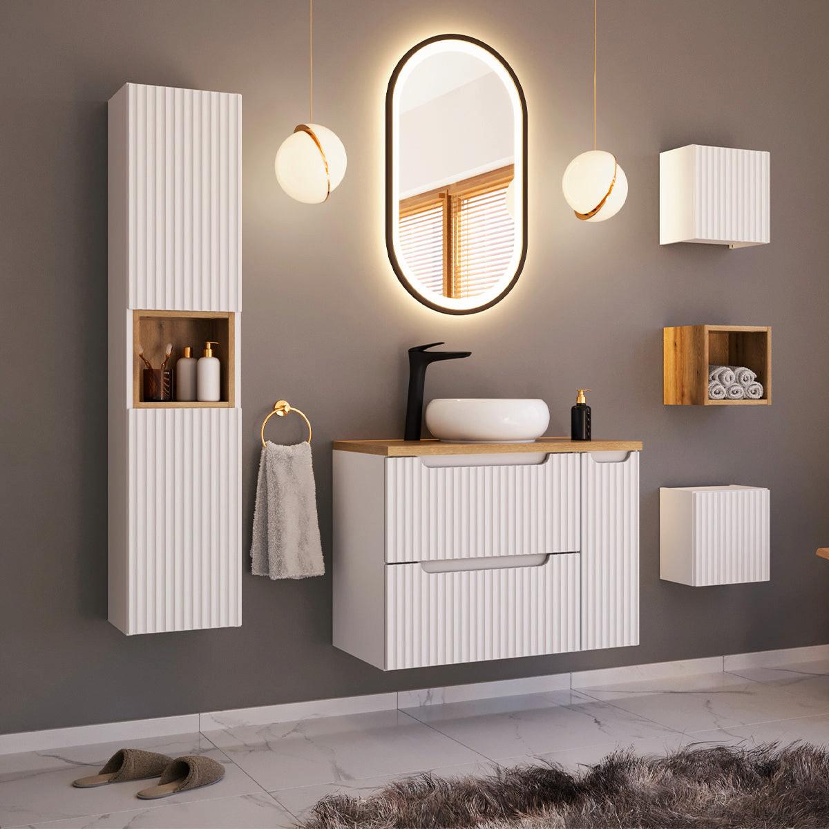 WASCHTISCHUNTERSCHRANK 60cm Riva Weiß - Weiß, Holzwerkstoff (60/57/40cm) - Petits-meubles