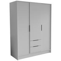 DREHTÜRENSCHRANK CAVA 150,5/200/51 cm Modern Kleiderschrank 3-türig Weiß - Weiß, Holzwerkstoff (150.5/200/51cm) - MASSENO