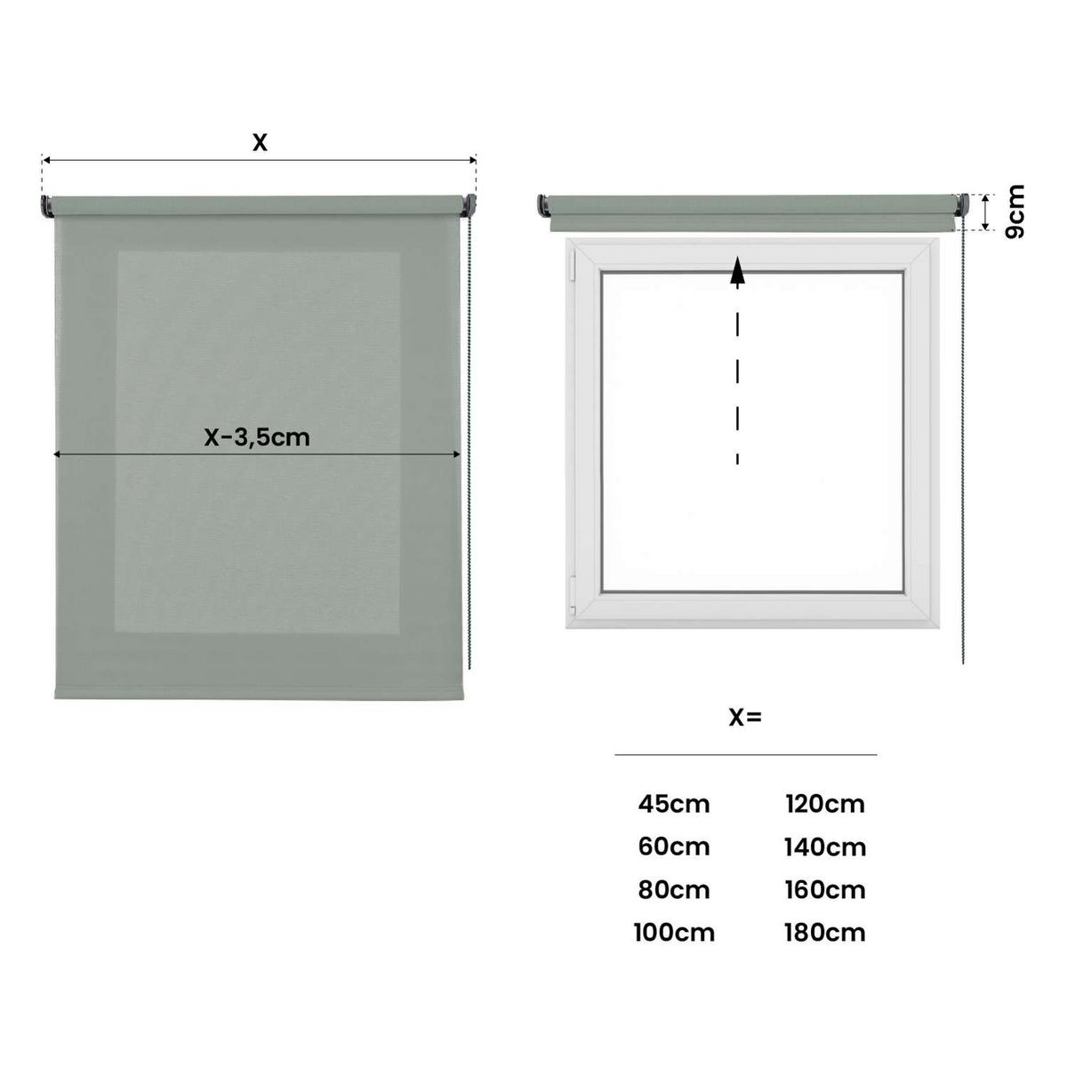 ROLLO | Deco Grün, 80 cm x 250 cm - Grün, Kunststoff (80/250cm) - STORESDECO