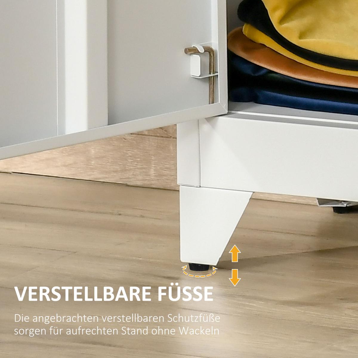 AKTENSCHRANK Metall Weiß - Weiß, Metall (33/110/75cm) - HOMCOM