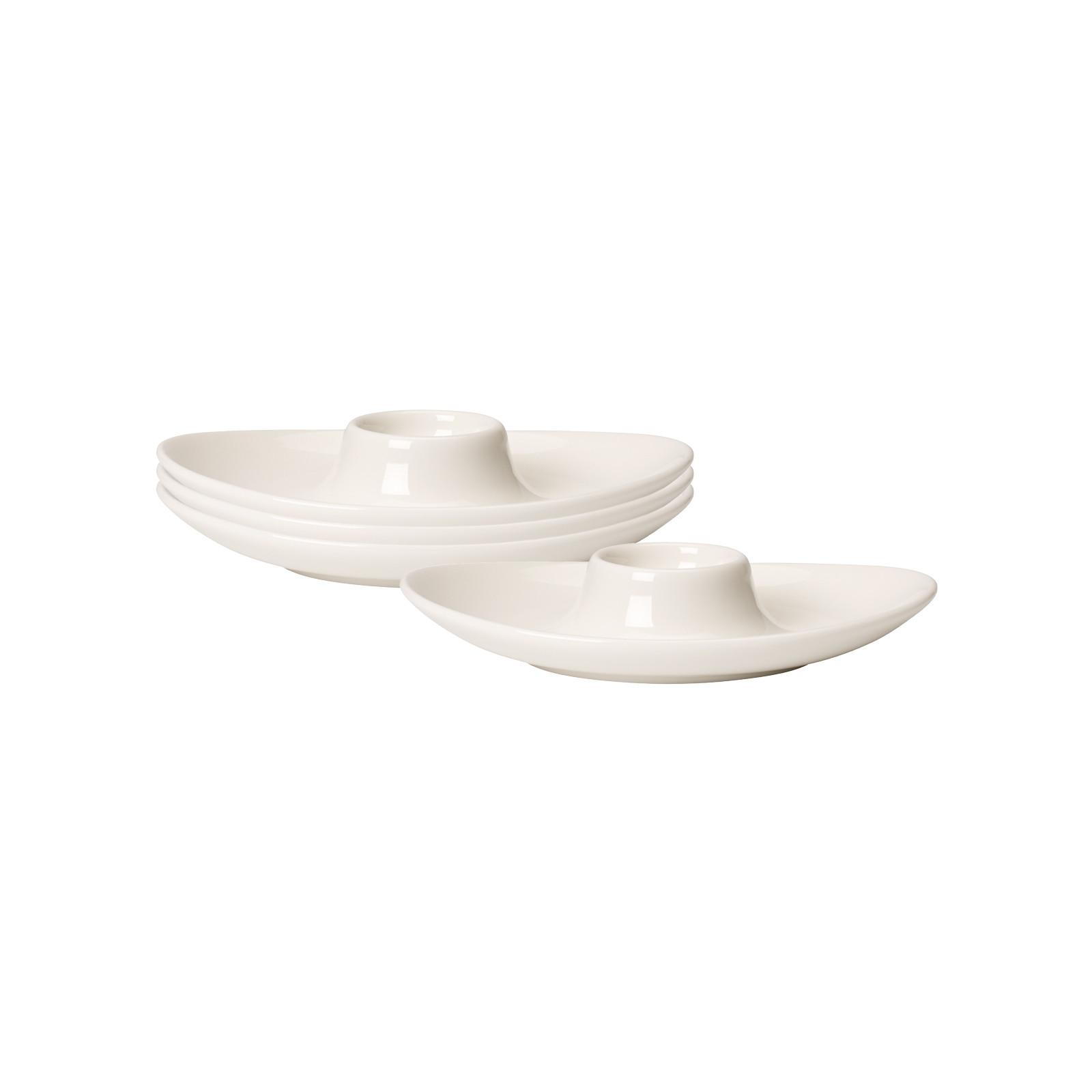 EIERBECHER New Cottage Basic weiß 15 x 11 cm 4er Set - Weiß, Keramik (11.3/2.9/15.3cm) - Villeroy & Boch
