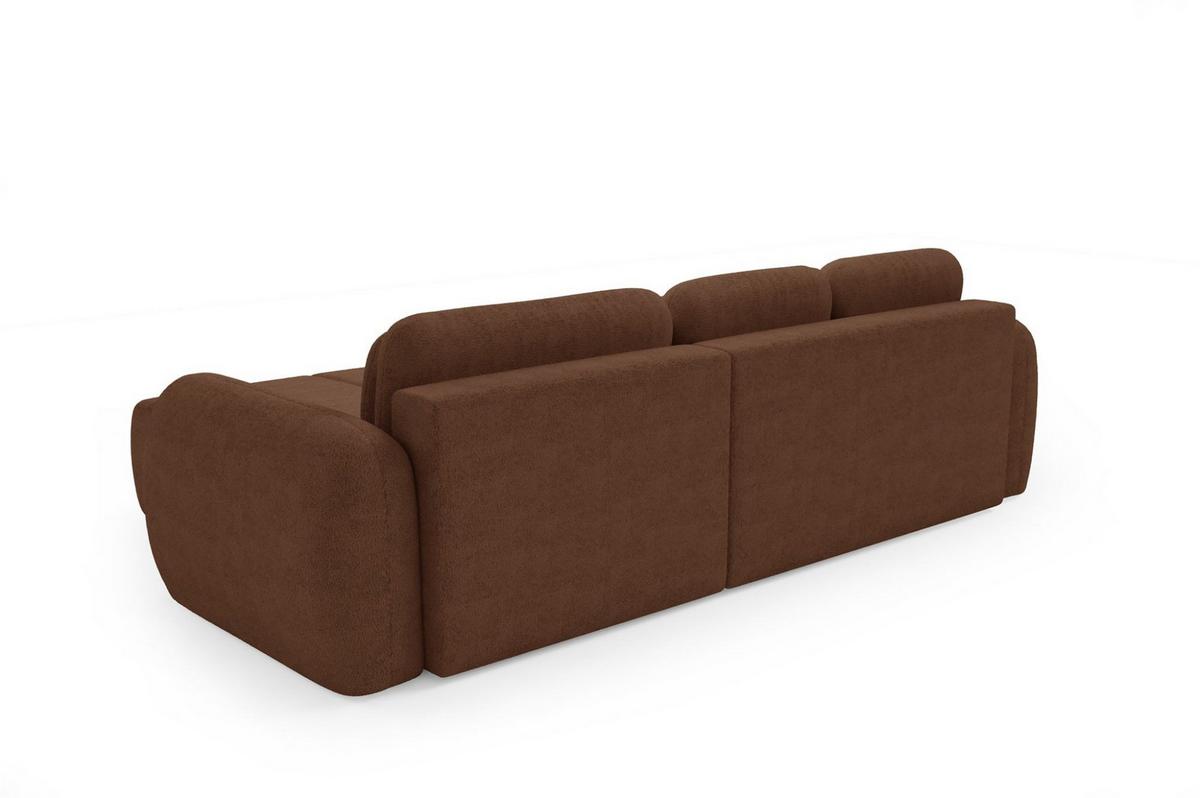 ECKSOFA Caria Mit Schlaffunktion - Rotbraun, Holzwerkstoff/Textil (304/190cm) - Fun Möbel