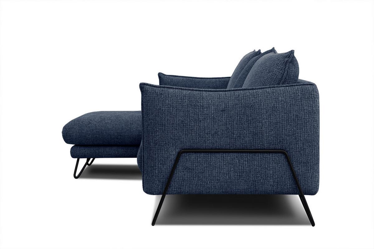 ECKSOFA HOSTEN 4-Sitzer, dunkelblau - Schwarz/Dunkelblau, Holzwerkstoff/Textil (158/269cm) - Wozimo