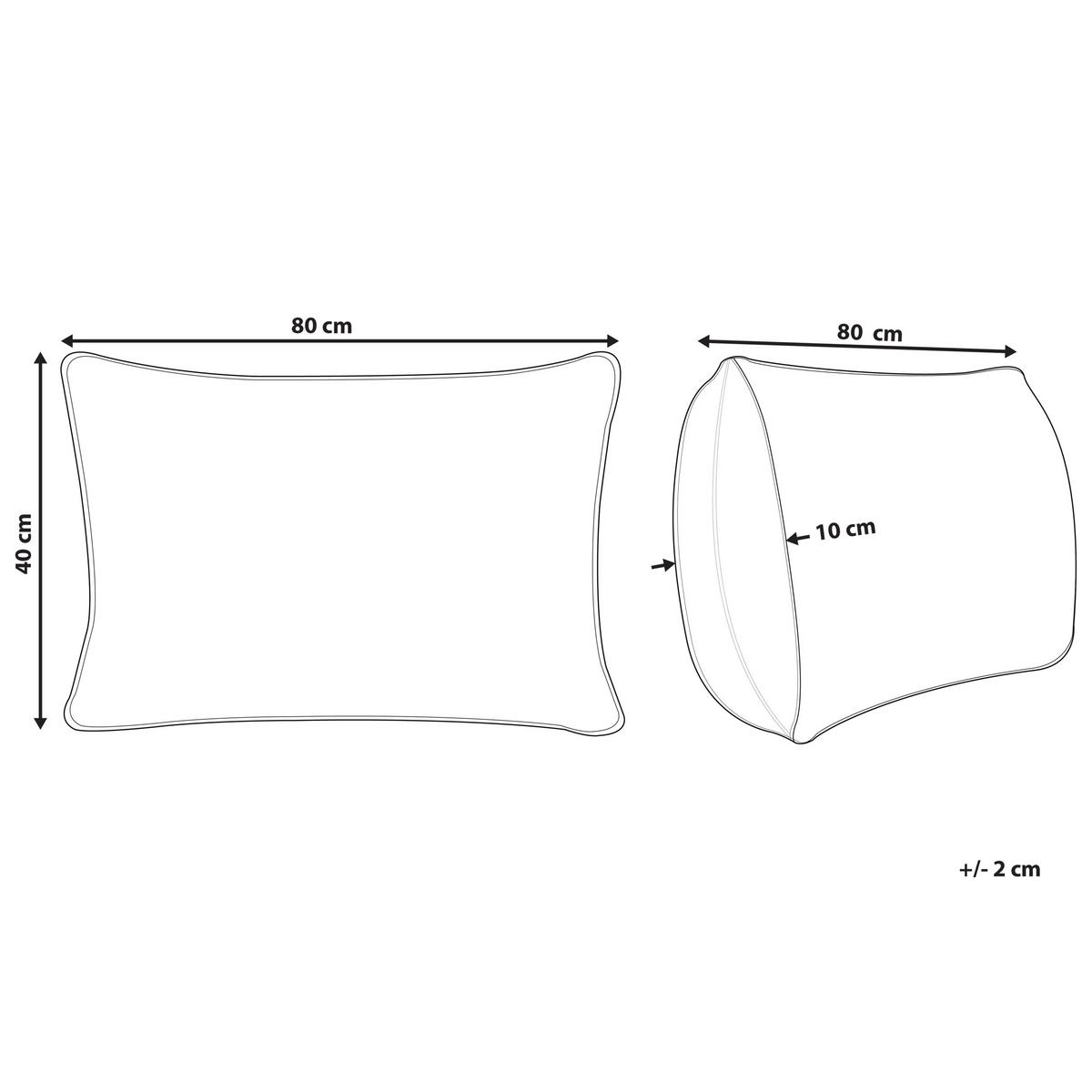 KOPFKISSEN Weiß Hoch 40/80 cm Etna - Weiß, Naturmaterialien (80/40cm) - Beliani