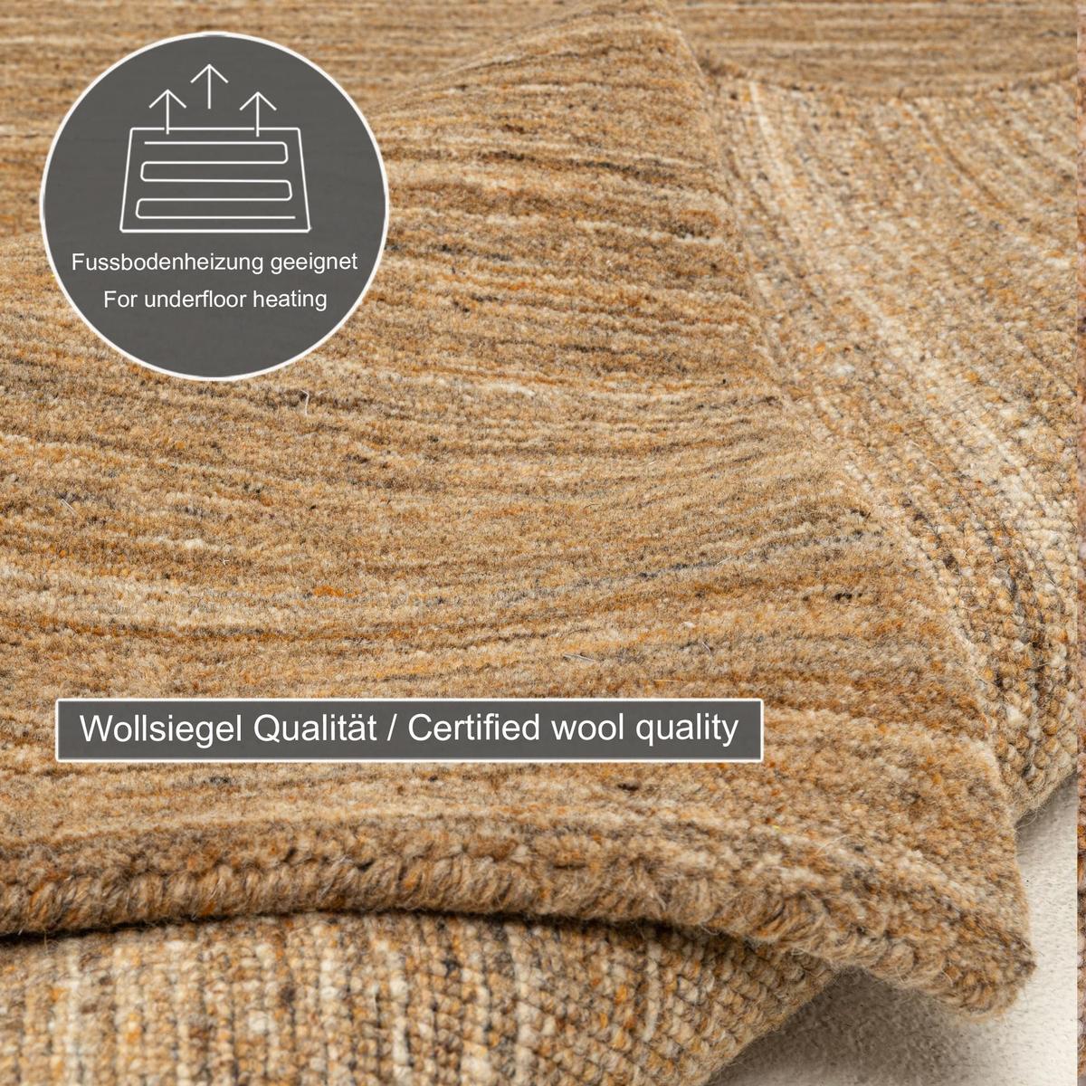 HANDWEBTEPPICH Pure 70x140 cm - Currygelb, Textil (70/140cm) - THEKO