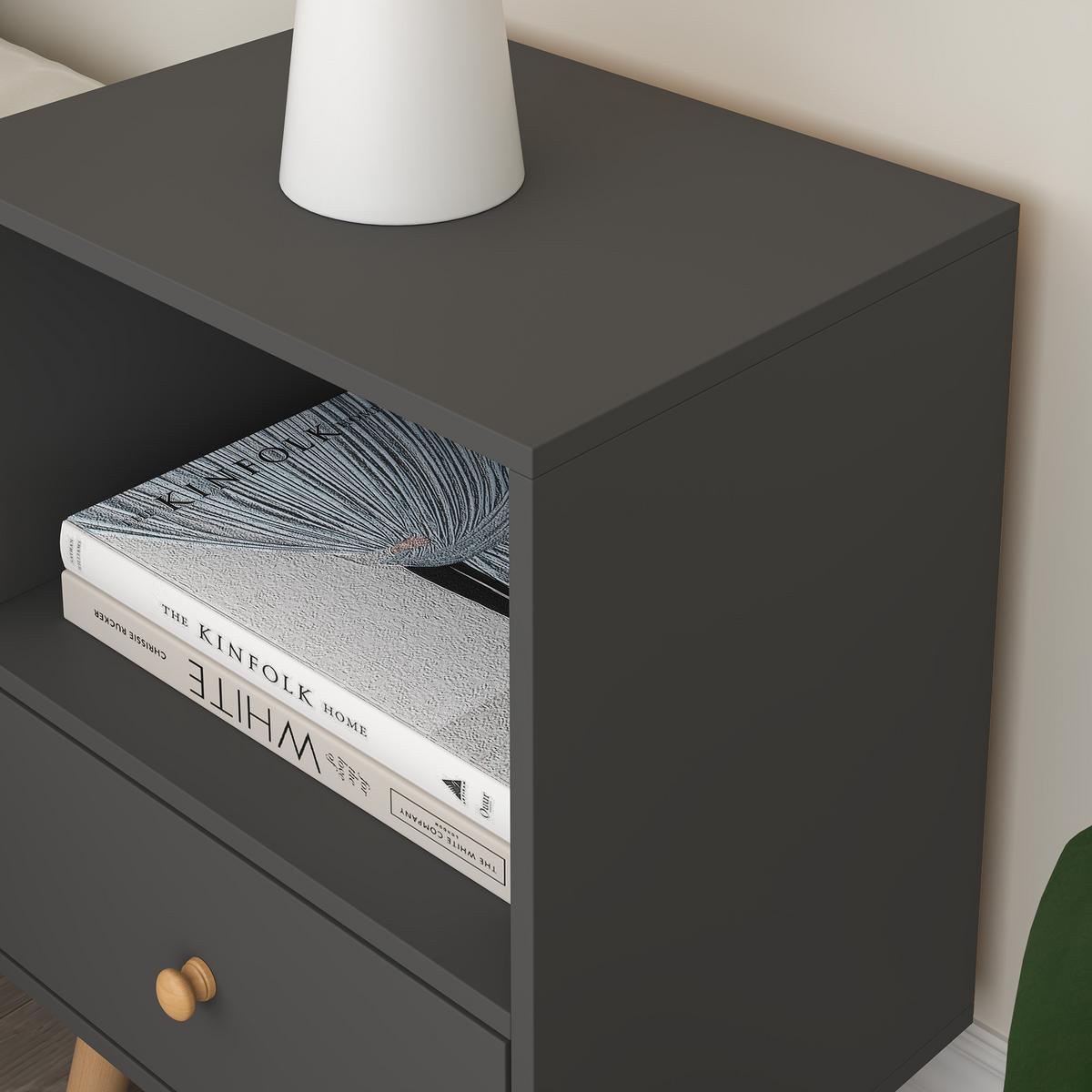 BEISTELLTISCH Sundsvall - Dunkelgrau/Naturfarben, Holz/Holzwerkstoff (30/40/54cm) - [en.casa]