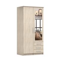 DREHTÜRENSCHRANK 100/207/57/61 cm Szantal 2D Sonoma/Sonoma - Alufarben/Sonoma Eiche, Glas/Holzwerkstoff (100/210/59cm) - imoebel24