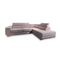 ECKSOFA APIRO R-S Lila Kordstoff mit Schlaffunktion - Lila/Silberfarben, Holz/Textil (276/202cm) - MASSENO