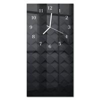 WANDUHR aus Glas 30x60 cm - Muster - Schwarz, Glas (30/60/0.4cm) - TULUP