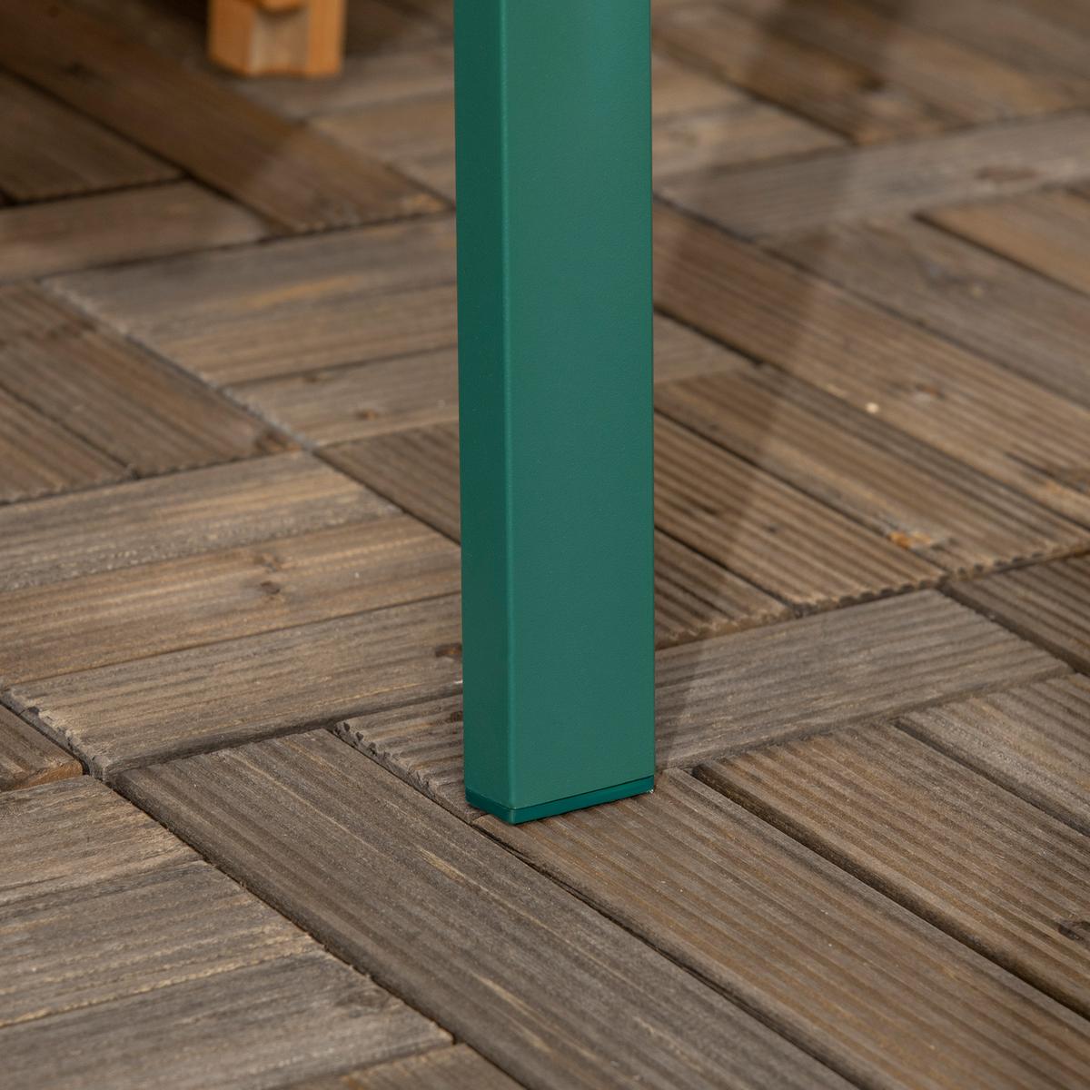 SITZBANK MIT BLUMENMUSTER, max. 240 kg, 127 x 63 x 83 cm, Stahl, Dunkelgrün - Dunkelgrün, Metall (63/83/127cm) - Outsunny
