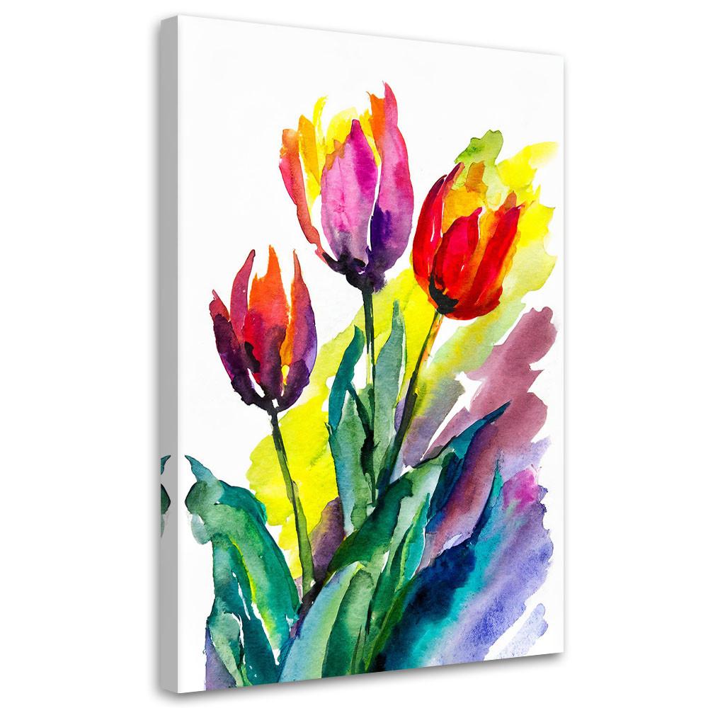 LEINWANDBILD Blumen 70x100cm - Multicolor, Textil (70/100cm) - Feeby