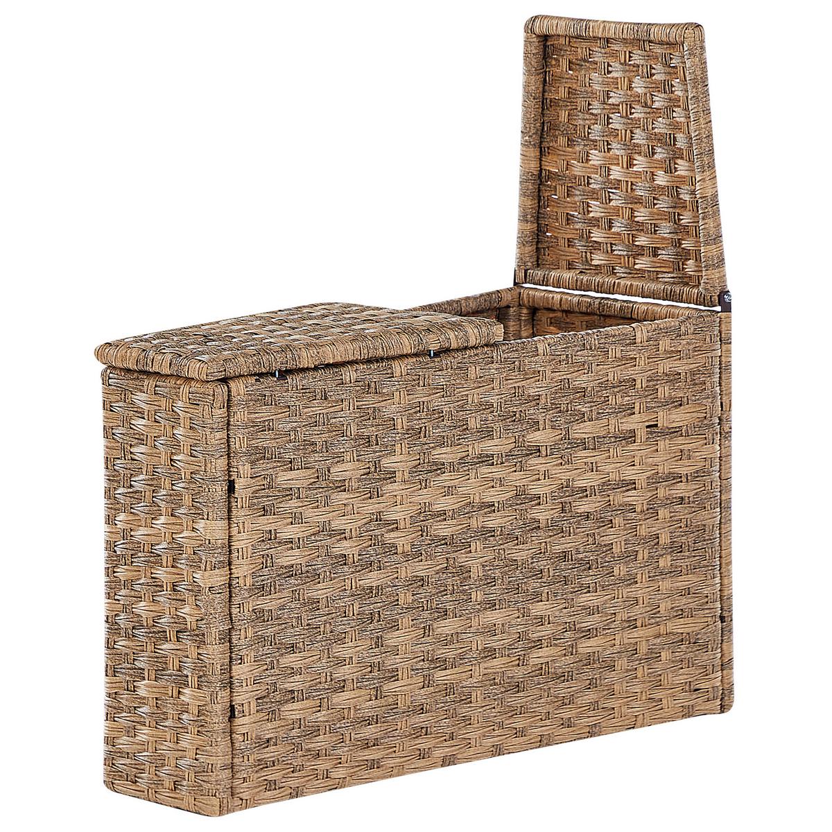 LOUNGE SET PE Rattan hellbraun Severo - Hellbraun/Weiß, Kunststoff - Beliani