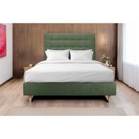 KOPFTEIL gepolstert - Gesteppt – Khakigrüner Stoff - 160 cm - Beige/Olivgrün, Karton/Holz (160/120/10cm) - Sommeil de Plomb