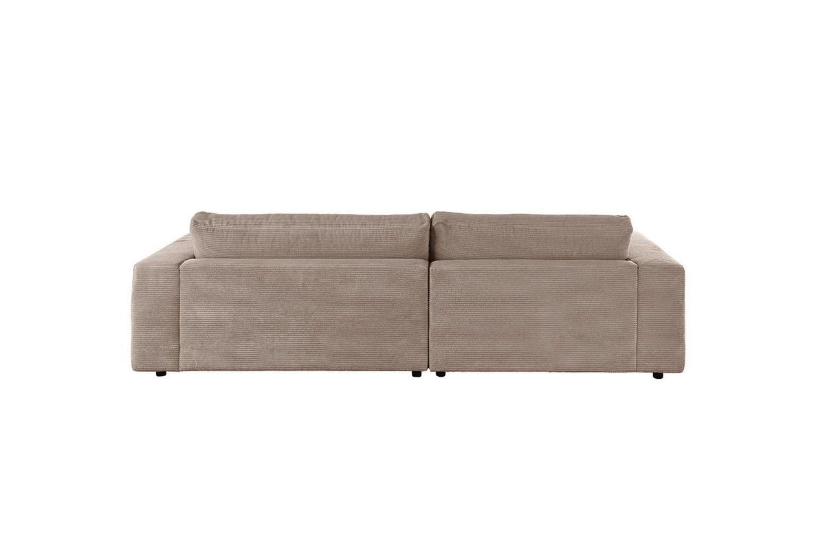 ECKSOFA MADELINE Taupe Cord - Taupe/Schwarz, Kunststoff/Textil (270/190cm) - KAWOLA