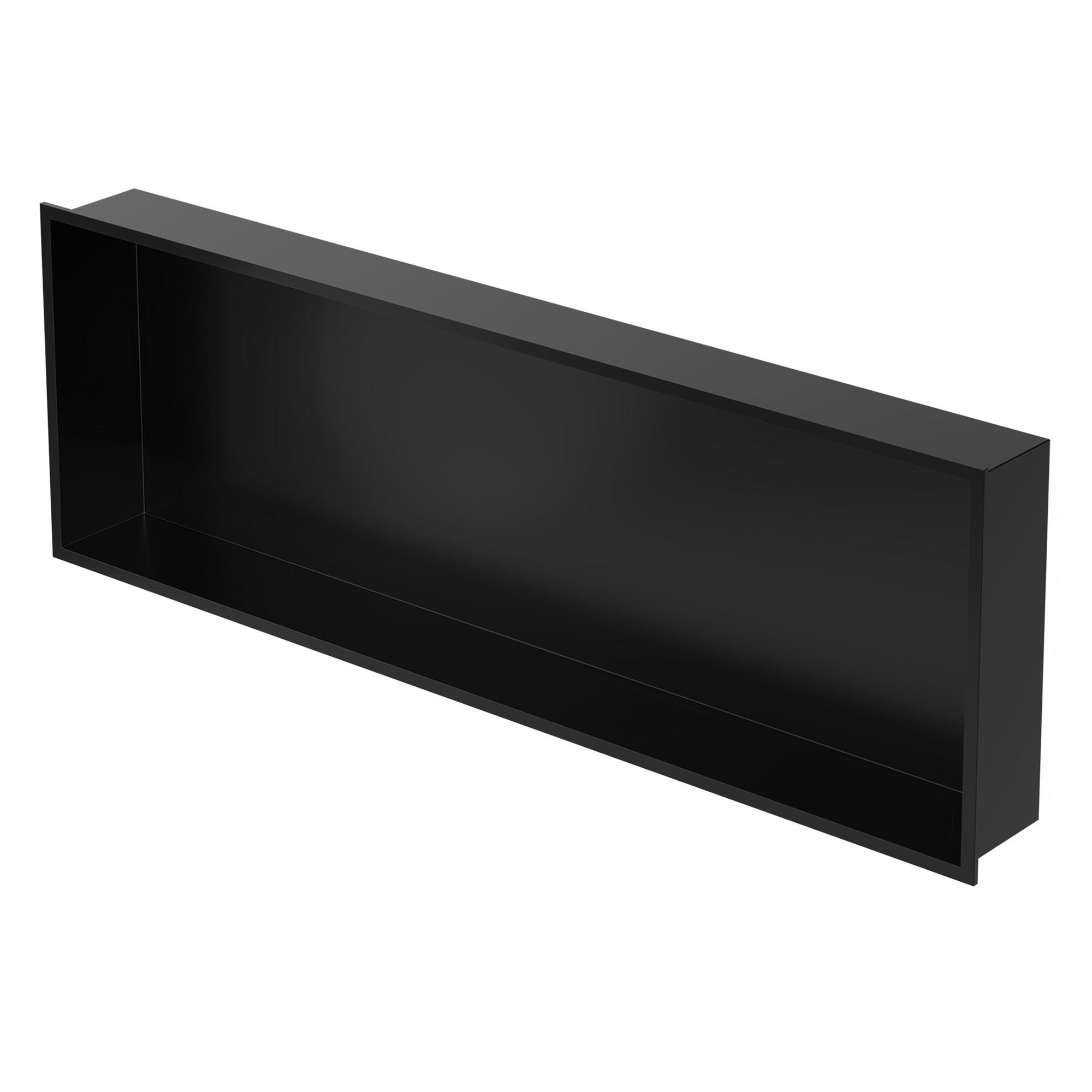 DUSCHNISCHE Schwarz 90/30 cm - Schwarz, Metall (90/30/10cm) - LuxeBath