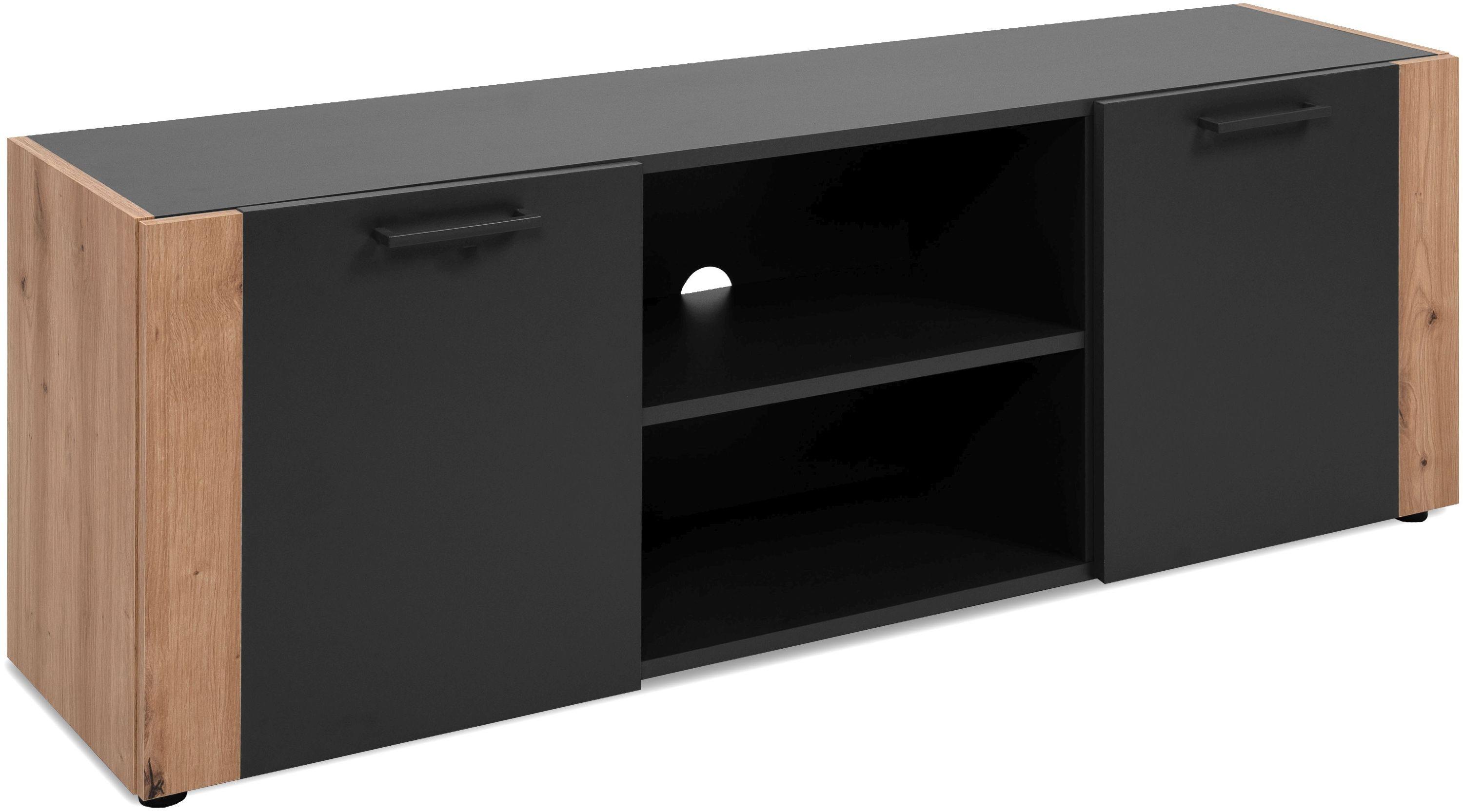 TV-ELEMENT Cento 56A Anthrazit - Anthrazit, Holzwerkstoff/Kunststoff (47.5/138/34.5cm) - Calicosy