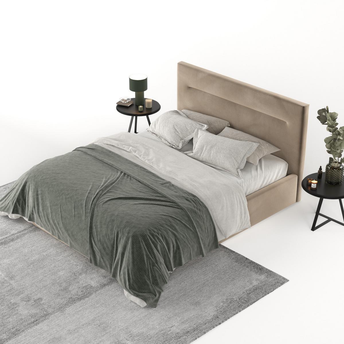 POLSTERBETT Liline 140/200 cm Taupe im Paros Stoff - Taupe/Schwarz, Holz/Holzwerkstoff (140/200cm) - AltaBeds