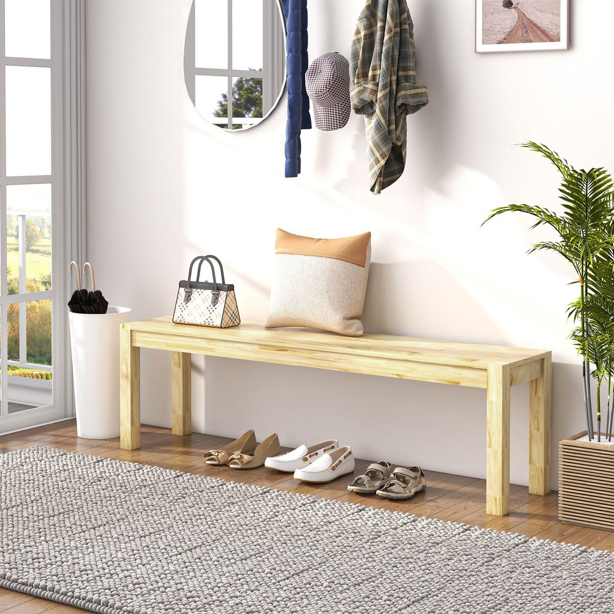 SITZBANK Natur 150 cm - Naturfarben, Holz (150/45/33cm) - HOMCOM