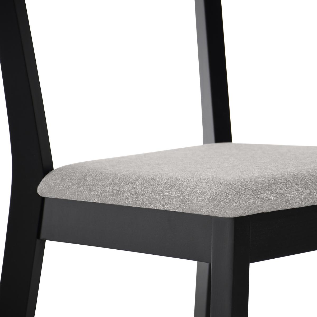 STUHL Moden mit schwarzen Holzbeinen, Polsterstuhl, Hellgrau - Hellgrau/Schwarz, Holz (45/84/45cm) - Beautysofa